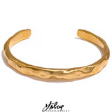 Minimalist Tarnish Stainless Steel Bangle Bracelet