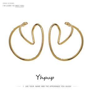 Metal Geometric Ear Bone Clip for Women Copper No Puncture Earrings