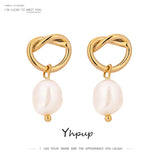 Minimalist Natural Pearls Dangle Earrings Stylish Jewelry Gift