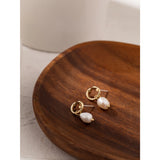 Minimalist Natural Pearls Dangle Earrings Stylish Jewelry Gift