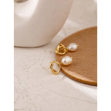 Minimalist Natural Pearls Dangle Earrings Stylish Jewelry Gift