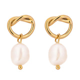 Minimalist Natural Pearls Dangle Earrings Stylish Jewelry Gift