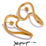 Minimalist Stainless Steel Hollow Stud Earrings for Women