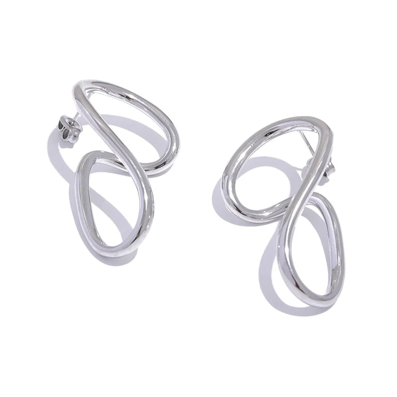 Minimalist Stainless Steel Hollow Stud Earrings for Women