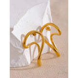Minimalist Stainless Steel Hollow Stud Earrings for Women