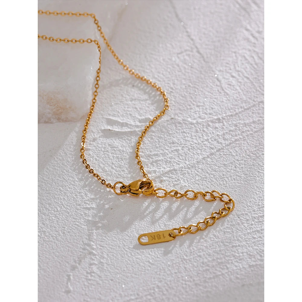 Moon Star Eye Oval Stainless Steel Mysterious Necklace Zircon