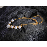 Freshwater Pearls Bead Chain Stainless Steel Waterproof Bracelet