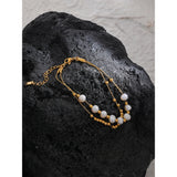 Freshwater Pearls Bead Chain Stainless Steel Waterproof Bracelet