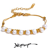 Freshwater Pearls Bead Chain Stainless Steel Waterproof Bracelet