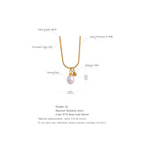 Pearl Metal Ball Pendant Necklace Stainless Steel