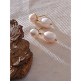 Natural Pearls Daily Drop Earrings Stainless Steel Stylish Charm Jewelry