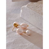 Natural Pearls Daily Drop Earrings Stainless Steel Stylish Charm Jewelry