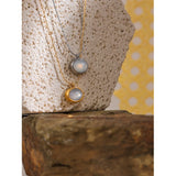 Shell Oval Pendant Stainless Steel Necklace 18K PVD Plated Charm Jewelry Gift