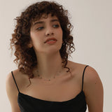 Natural Stone Double Chain Stainless Steel Necklace Charm Bohemia Jewelry