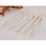 Natural Stone Double Chain Stainless Steel Necklace Charm Bohemia Jewelry