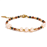 Pearl Bead Chain Bling Bracelet Bangle Stainless Steel
