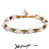 Stone Freshwater Pearls Charm Bracelet Bangle for Women Gift