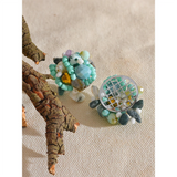 Bohemian Stud Earrings with Natural Stone Pearl Resin Crystal Beads