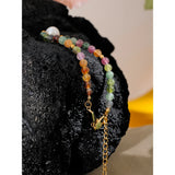 Tourmaline Stone Pearl Bead Bracelet for Women Mother Gift