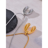 18K PVD Plated Stainless Steel Necklace Pendant Stylish Sleek Metal Collar