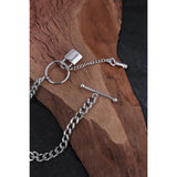 316L Stainless Steel Metal Lock Pendant Necklace 18K Plated Chain Gala