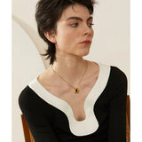 CZ Pendant Stainless Steel Necklace Stylish Jewelry