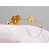 Charm Heart Stainless Steel 18K Plated Jewelry Bangle Bracelet Women Gift