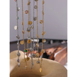 Colorful CZ Chain Necklace Stainless Steel Collar Jewelry for Women