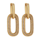 Geometric Drop Earrings for Women - CZ Plated Copper Jewelry Gift