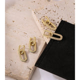 Geometric Drop Earrings for Women - CZ Plated Copper Jewelry Gift