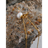 Stainless Steel CZ Pearl Pendant Necklace Jewelry Gift
