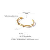 Pearls 18K Stainless Steel Cuff Bracelet Bangle Waterproof Jewelry