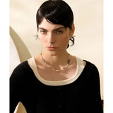 Japan Measly Beads Grey Stone Pearl Necklace Women Jewelry