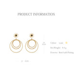 Multi-Layer Dangle Earrings Stainless Steel Geometric Statement for Women