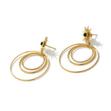 Multi-Layer Dangle Earrings Stainless Steel Geometric Statement for Women