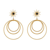 Multi-Layer Dangle Earrings Stainless Steel Geometric Statement for Women