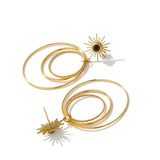 Multi-Layer Dangle Earrings Stainless Steel Geometric Statement for Women