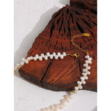 Stainless Steel Freshwater Pearl Chain Necklace Jewelry Gift
