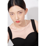 Stainless Steel Freshwater Pearl Chain Necklace Jewelry Gift
