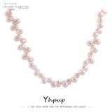 Stainless Steel Freshwater Pearl Chain Necklace Jewelry Gift