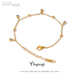Women's Stainless Steel CZ Bracelet Delicate Cubic Zirconia Charm