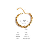 Stainless Steel Chain Bracelet 18K PVD Plated Charm for Women Party Girls