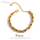 Stainless Steel Chain Bracelet 18K PVD Plated Charm for Women Party Girls