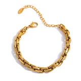 Stainless Steel Chain Bracelet 18K PVD Plated Charm for Women Party Girls