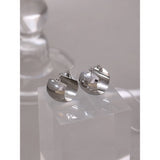 Stainless Steel Hoop Earrings Golden Metal Geometric Jewelry