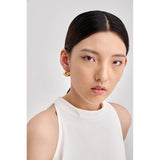 Stainless Steel Hoop Earrings Golden Metal Geometric Jewelry