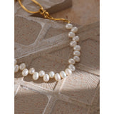 Stainless Steel Natural Pearl Chain Necklace Choker