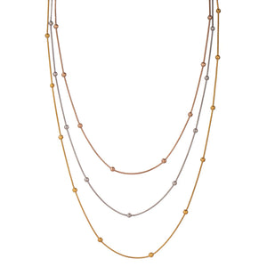 Stainless Steel Layered Necklace for Women Metal 14K Plated Choker