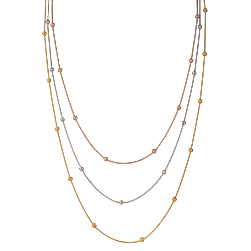Stainless Steel Layered Necklace for Women Metal 14K Plated Choker