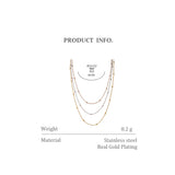 Stainless Steel Layered Necklace for Women Metal 14K Plated Choker